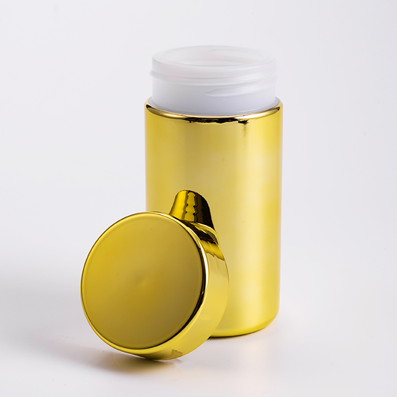 Bottle Jar Packaging Plastic Chrome Silver Cap for Pharmaceutical Bottle Packaging Chromed Bottle 