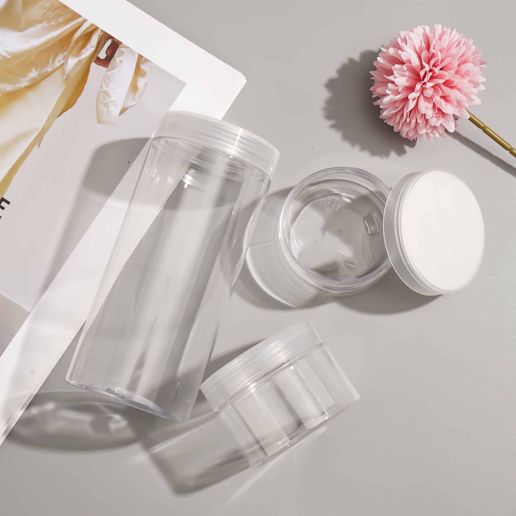 GENSYU Custom Cosmetic Packaging Face Cream Skin Care Cream Plastic Jar Eye Cream Bottle