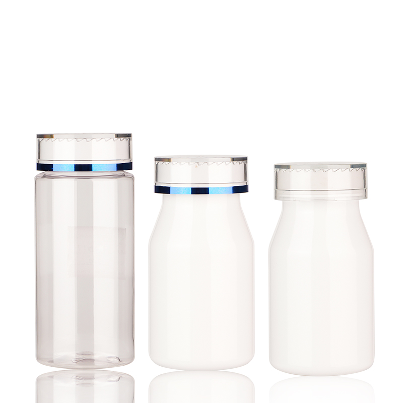 Clear Plastic Pill Tablet Bottles Containers with Screw Cap