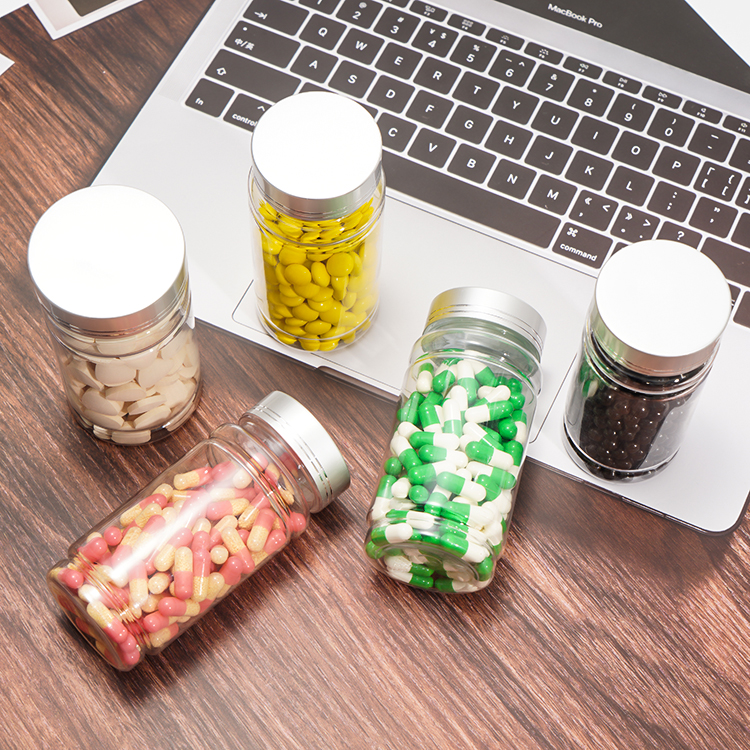 Clear Plastic Pill Tablet Medicine Bottles Jars